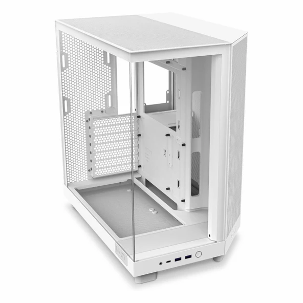 NZXT H6 Flow USB 3.2 RGB ATX Mid Tower Beyaz Kasa - Resim 3