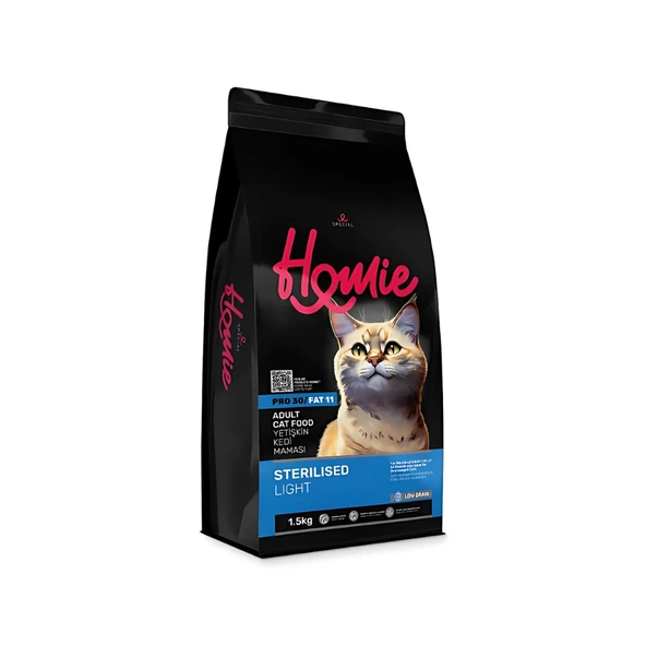 Homie Special Düşük Tahıllı Sterilised Light Tavuklu Kısırlaştırılmış Kedi Maması 1,5 Kg (3 Adet) ürün görseli 1