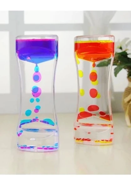 1 Adet Eğlenceli Rahatlatıcı Damla Akışlı Renkli Sıvı Kum Saati Ofis Ev İçin Dekoratif Masa Oyuncağı - Resim 8