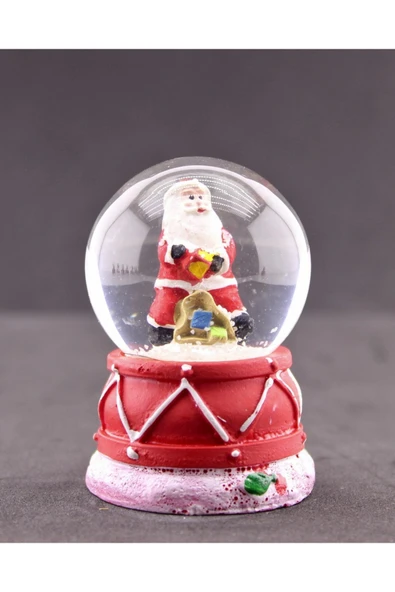 Yeni Yılın En Güzel Hediyesi Dekoratif Yılbaşı Led Işıklı 6,5 cm Noel Baba Figürlü Kar Küresi Hediye - 3