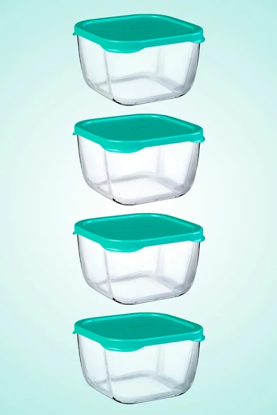 4'lü Snowbox Saklama Kabı Takımı - 275cc - Yeşil Kapaklı ürün görseli 1