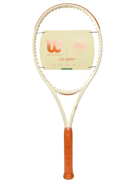 Wilson Clash 100 V3 Roland Garros 2025 Tenis Raketi WR174011 ürün görseli 1