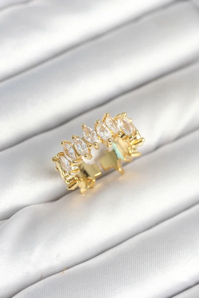 Pirinç Arpa Baget Zirkon Taşlı Kadın Yüzük ürün görseli 1