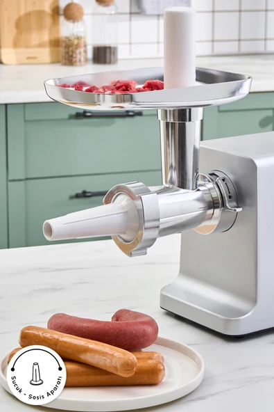 Karaca Salça,Sucuk,Sosis ve İçli Aparatlı Kıyma Makinesi Inox - Resim 3
