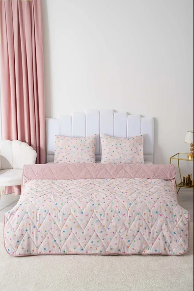 Rivaİstanbul Bonny Çift Kişilik Pamuklu Kapitone Pike & Yatak Örtüsü - Resim 2