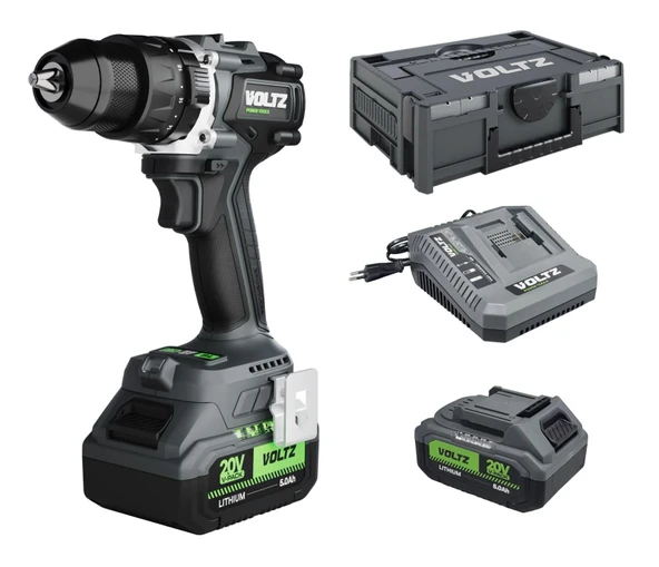 VOLTZ VZDR-20I Kömürsüz Şarjlı Darbeli Matkap 20 Volt 5 Amper Çift Akülü ürün görseli