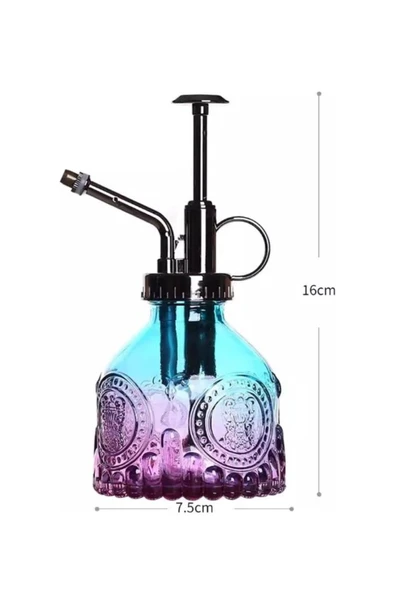 Şık Tasarımlı Ev Bahçe Saksı Çiçeklerine Özel Cam Bitki Sulama Fıskiyesi Kolonya Şişesi 200 ML Mor - 1