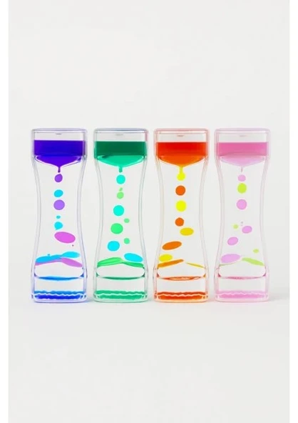 1 Adet Eğlenceli Rahatlatıcı Damla Akışlı Renkli Sıvı Kum Saati Ofis Ev İçin Dekoratif Masa Oyuncağı - Resim 2