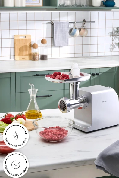 Karaca Salça,Sucuk,Sosis ve İçli Aparatlı Kıyma Makinesi Inox - Resim 7