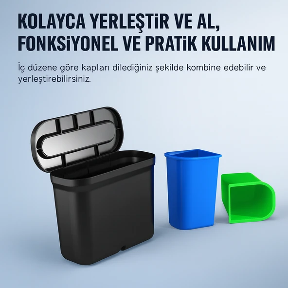 ÜSKÜDAR İLETİŞİM Kullanışlı Ev Ofis Araç İçi Düzenleyici Koltuk Arkası Çöp Kutusu - 2