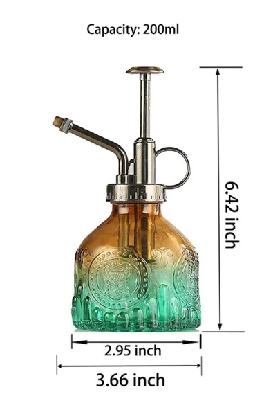 Şık Tasarımlı Ev Bahçe Saksı Çiçeklerine Özel Cam Bitki Sulama Fıskiyesi Kolonya Şişesi 200 ML Yeşil - 6