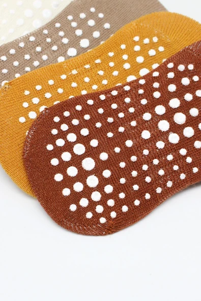 Bistyle 6'Lı Sneakers Kaymaz Penye Çorap BS20102 Toprak - Resim 4