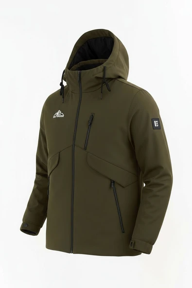 Erkek Yeşil Outdoor Su İtici Kapüşonlu Kaban – Rüzgar Geçirmez, Hafif ve Dayanıklı - 2