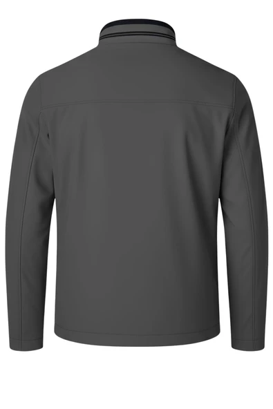 Erkek Gri Pamuk Polyester Karışımlı Su İtici İçi Kürklü Kaban – Rüzgar Geçirmez, Hafif ve Dayanıklı - 5