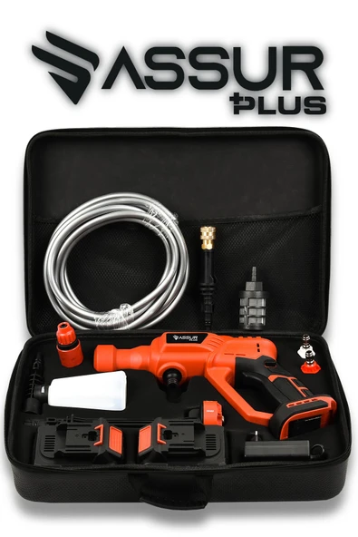 Assur Plus 21V Kömürsüz Motor Yüksek Basınçlı Akülü Oto Araba Yıkama Makinesi Şarjlı - Resim 5