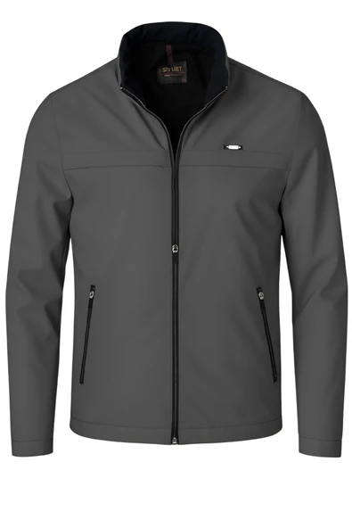 Erkek Gri Pamuk Polyester Karışımlı Su İtici İçi Kürklü Kaban – Rüzgar Geçirmez, Hafif ve Dayanıklı