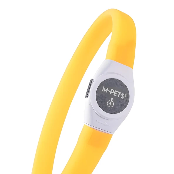 M-Pets Flash Ledli Boyun Tasması Neon Turuncu S - 3
