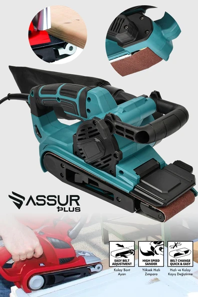 Assur Plus 900W Elektrikli Vakumlu Tozsuz Cila Özellikli Tank Zımpara Makinesi - 2