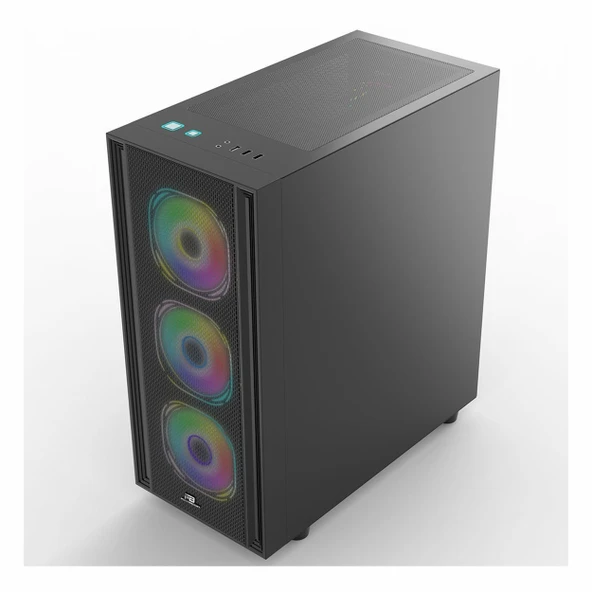 PowerBoost X-12B USB 3.2 ARGB ATX Mid Tower Siyah Kasa - Resim 3