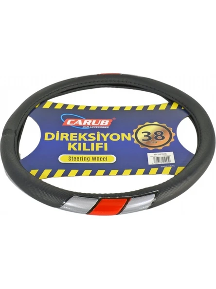 Carub Direksiyon Kılıfı 38 CM Sedef Kırmızı Fosfor Binek Araç - 1