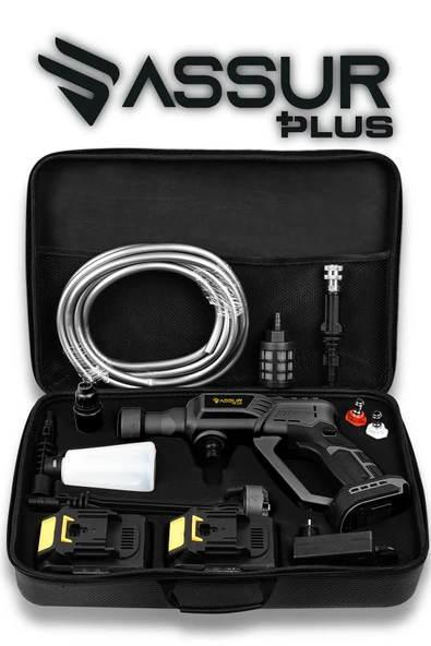 Assur Plus 21V Kömürsüz Motor Yüksek Basınçlı Akülü Oto Araba Yıkama Makinesi Şarjlı - Resim 5