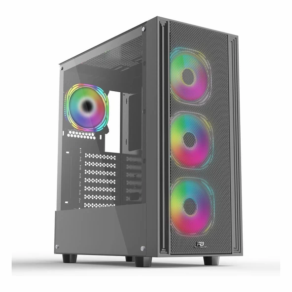 PowerBoost X-12B USB 3.2 ARGB ATX Mid Tower Siyah Kasa ürün görseli 1