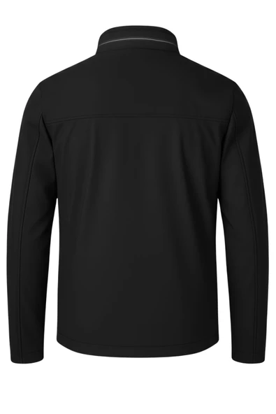 Erkek Siyah Pamuk Polyester Karışımlı Su İtici İçi Kürklü Kaban – Rüzgar Geçirmez, Hafif ve Dayanıklı - Resim 5