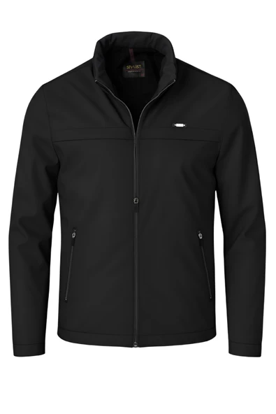 Erkek Siyah Pamuk Polyester Karışımlı Su İtici İçi Kürklü Kaban – Rüzgar Geçirmez, Hafif ve Dayanıklı ürün görseli 1