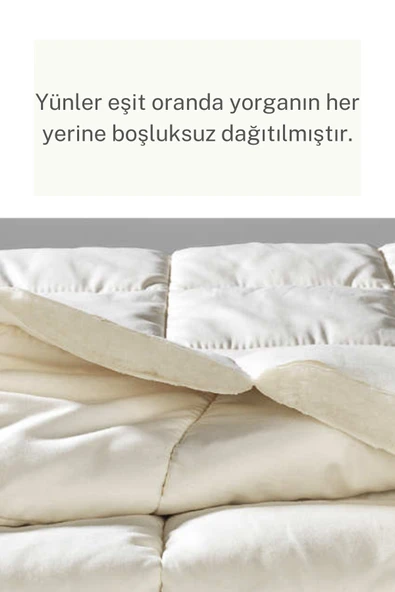 Tek Kişilik Merinos Kuzu Yünü Yorgan (%100 SAF MERİNOS KUZU YÜNÜ) 155 X 215 Cm Ebat, 2500 gram - 6