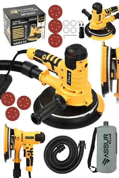 Assur Plus 360'Ledli 850W Pro Alçıpan Zımpara Makinası Toz Emmeli - 1
