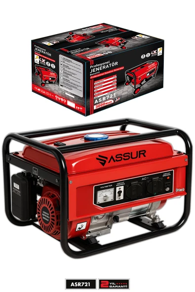 Assur Profesyonel Monofoze 3000W Benzinli Jeneratör - 1