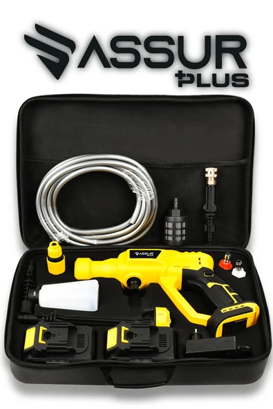 Assur Plus 21V Kömürsüz Motor Yüksek Basınçlı Akülü Oto Araba Yıkama Makinesi Şarjlı - 5