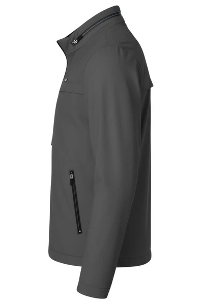 Erkek Gri Pamuk Polyester Karışımlı Su İtici İçi Kürklü Kaban – Rüzgar Geçirmez, Hafif ve Dayanıklı - 3