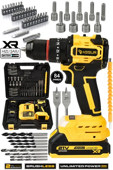 Assur Plus 21V Çelik Mandren Kömürsüz Motor Darbeli Şarjlı Matkap Vidalama ürün görseli 1