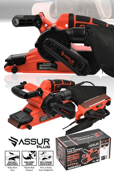 Assur Plus 900W Elektrikli Vakumlu Tozsuz Cila Özellikli Tank Zımpara Makinesi - 1