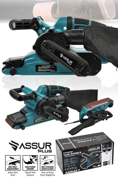 Assur Plus 900W Elektrikli Vakumlu Tozsuz Cila Özellikli Tank Zımpara Makinesi - 1