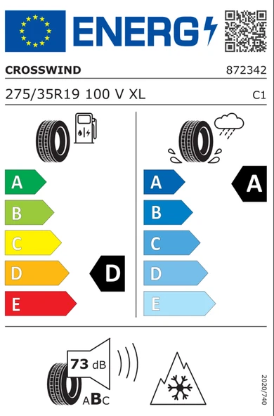 CROSSWIND 275/35R19 100V XL GRIP PEAK WINTER 2025 KIŞ LASTİĞİ - Resim 2