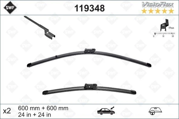 SILECEK SUPURGESI TAKIMI 600mm / 600mm MERCEDES W204 S204 C218 X218 W212 C207 SWF A2048203145 ürün görseli