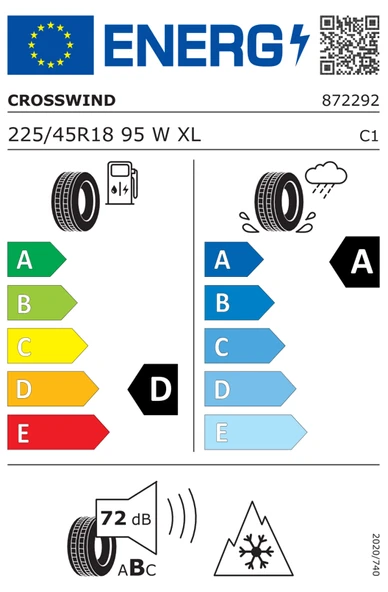 CROSSWIND 225/45R18 95W XL GRIP PEAK WINTER 2025 KIŞ LASTİĞİ - 2