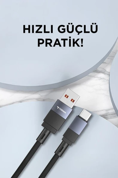 Torima U18 Siyah USB ile Type-c Şarj ve Data Kablosu - Resim 3