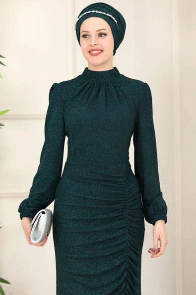 Rüya Tesettür Abiye Zümrüt - Resim 2