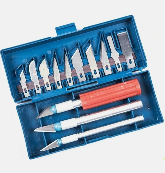 Zanaat 13 Parça Hobi Gravür Ahşap Heykel Çömlek Oyma Şekil Verme 13 Maket Bıçak Neşter Seti