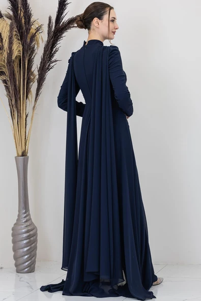 Elif Tesettür Tulum Lacivert - Resim 3