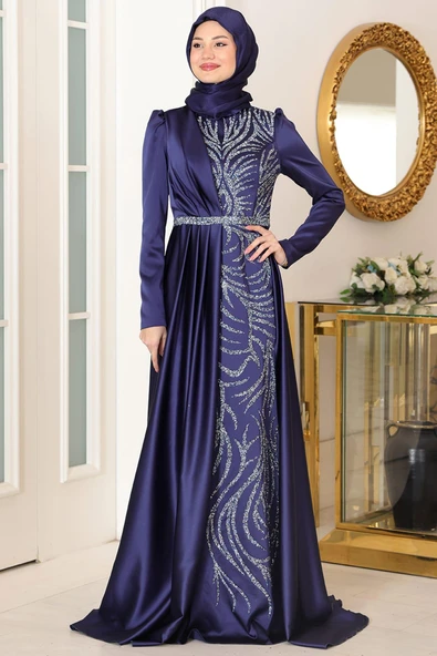 Mihrimah Tesettür Abiye Lacivert ürün görseli