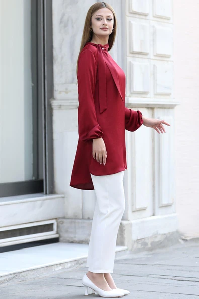 Trend Tesettür Tunik Kırmızı - Resim 3