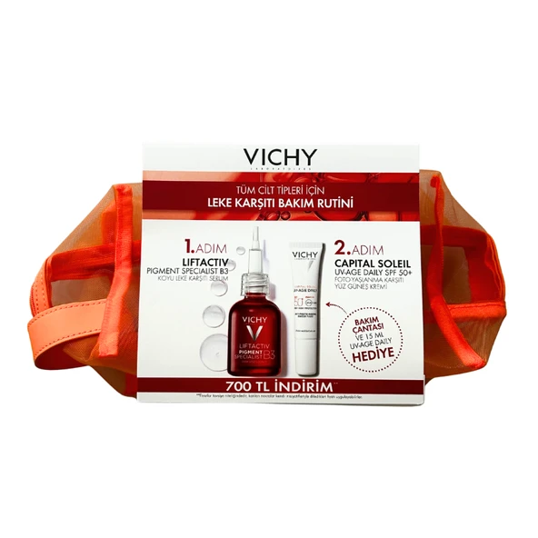 Vichy Liftactiv Pigment Specialist B3 Serum + Capital Soleil SPF50+ Güneş Kremi Çantalı Set