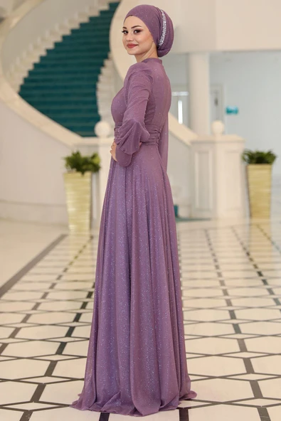 Kübra Tesettür Abiye Lavanta - Resim 3