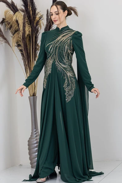 Elif Tesettür Tulum Zümrüt - Resim 4