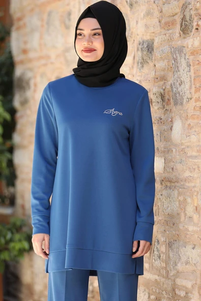 Cemre Tesettür Takım Mavi - Resim 2