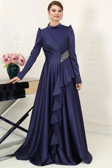 Nazende Tesettür Abiye Lacivert ürün görseli